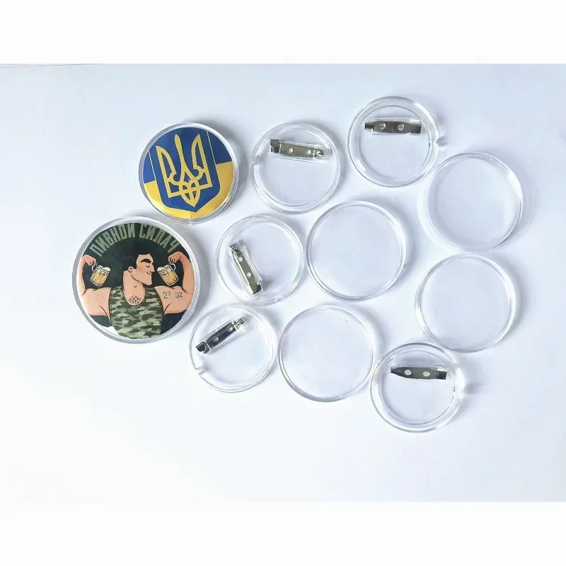 Handmade Acrylic Button Badge DIY Personalized Round Button Brooch Scarf Enamel Pins Decorative Making Craft Tools 10/20Pcs