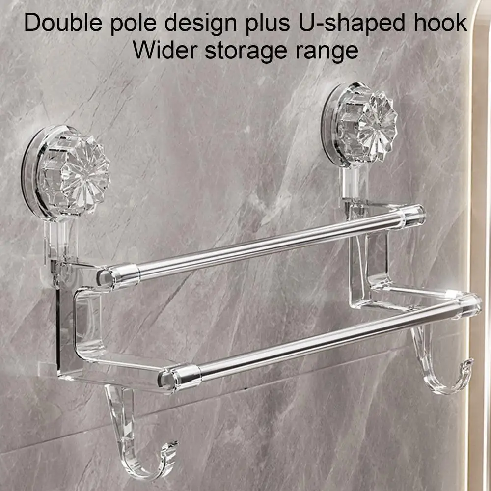 Description Picture 2 of itemSuction Cup Towel Rack Stainless Steel Bath Towel Holder Shower Door Adhesive Towel Bar Rack Stainless Steel Bath Towel Holder