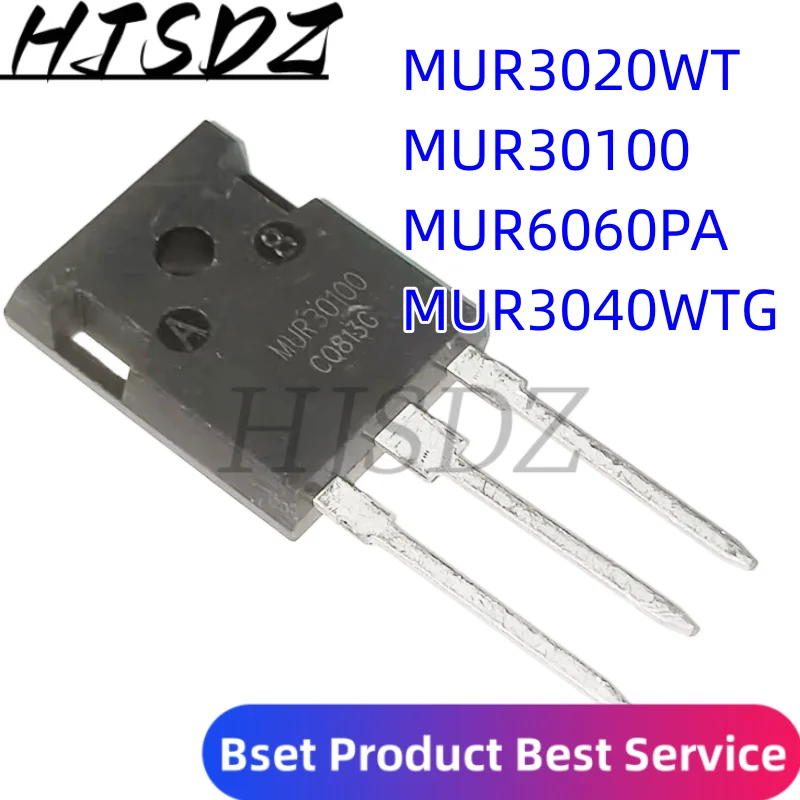 

(5 piezas) MUR30100 1000V 30A / MUR3020WT-247 200V 30A / MUR6060PA 600V 60A / MUR3040WTG 400V 30A A-247