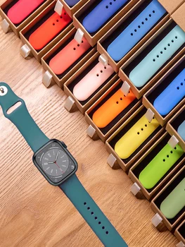 Силиконовый ремешок для Apple Watch Band 44 мм 40 мм 45 мм 41 мм 49 мм 42 мм 38 мм 44 45 мм, браслет для iwatch Ultra series 7 se 3 4 5 6 8, ремешок
