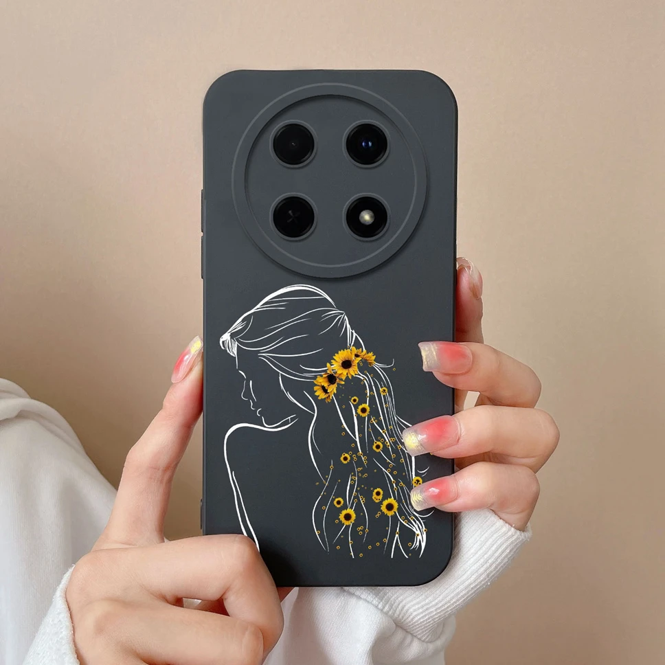 Fashion Pretty Sweet Girl Soft Liquid Silicone Phone Case - Protective Cover