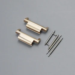 Premium Metal Watch Adapter - Black & Silver Watchband Connector - 16mm (Rose)