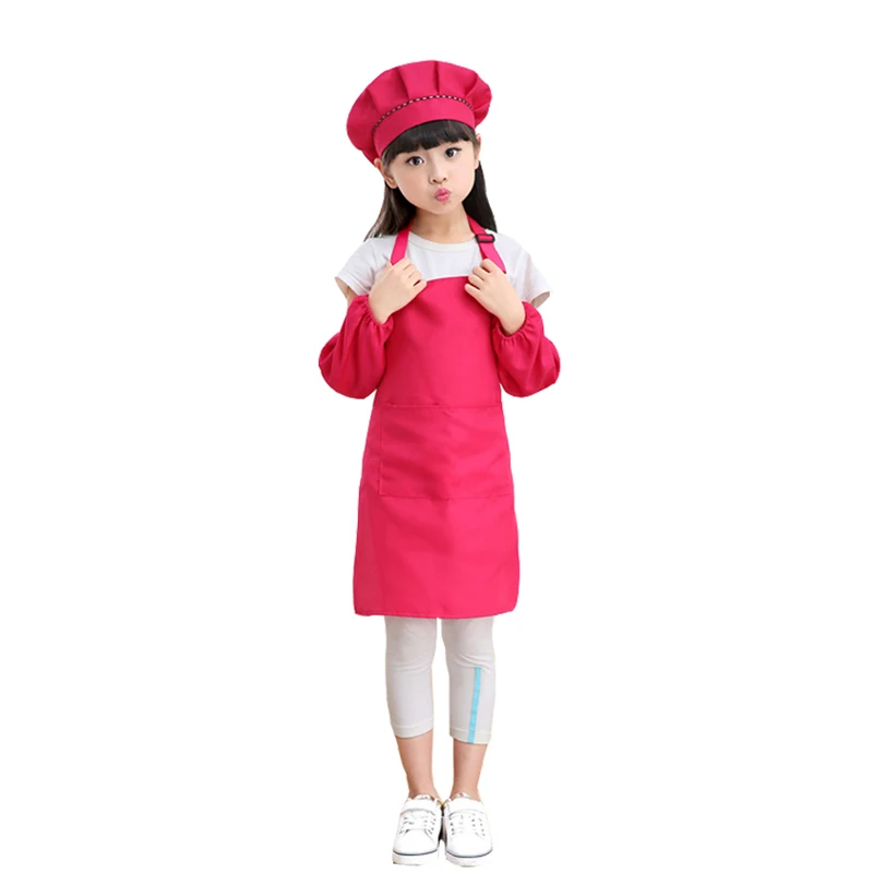 Children's Apron for Men and Women Painting Hat Anti-Fouling Sleeves Studio Calligraphy Handmade Class Three-Piece Set