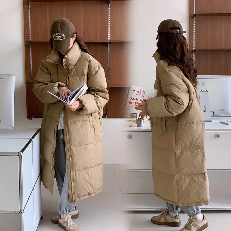 

Women's 2023 Winter New Korean Style Loose Winter Coat with Lengthened Down to Ankle Down Coat