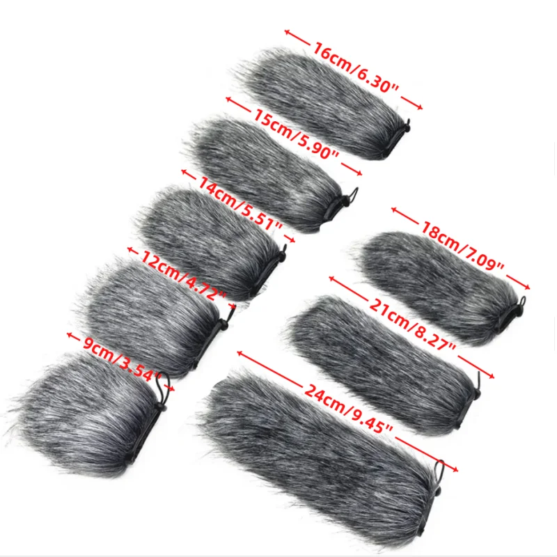 Furry Microphone Windscreen Foam Cover - Enhanced Wind Protection 9-24cm