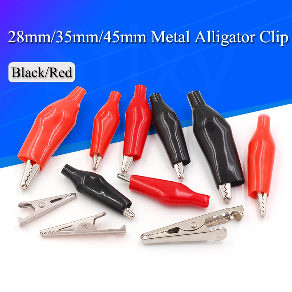 Lot De 20 Pinces Crocodile Plastique Rouge Et Noir - Neuf D'origine - Universel électrique