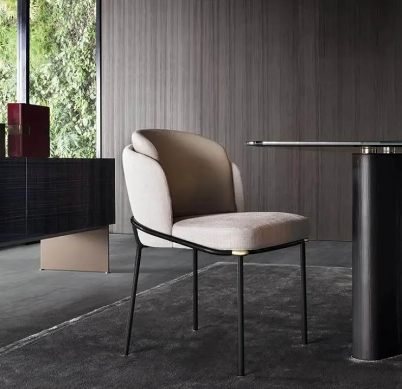 

Итальянское минималистичное кресло для ресторана, тканевые мягкие черные и золотые обеденные стулья для дома, отеля