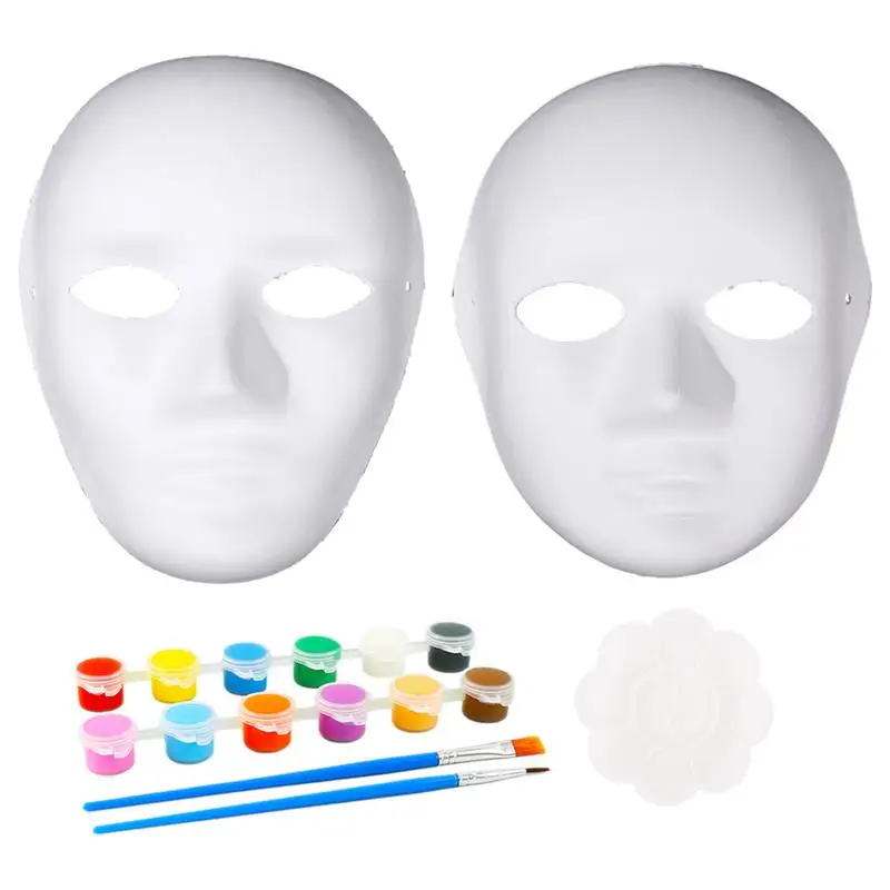 

White DIY Masque 10PCS/Set Blank White Paintable Paper Mache Masque Papier-Mache Supplies Blank Masque For Artistic Projects