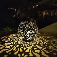 Outdoor Garden Solar Light Iron Art Hanging Light Hollow LED Landscape Light Garden Decoration Projection Light Waterproof 3
