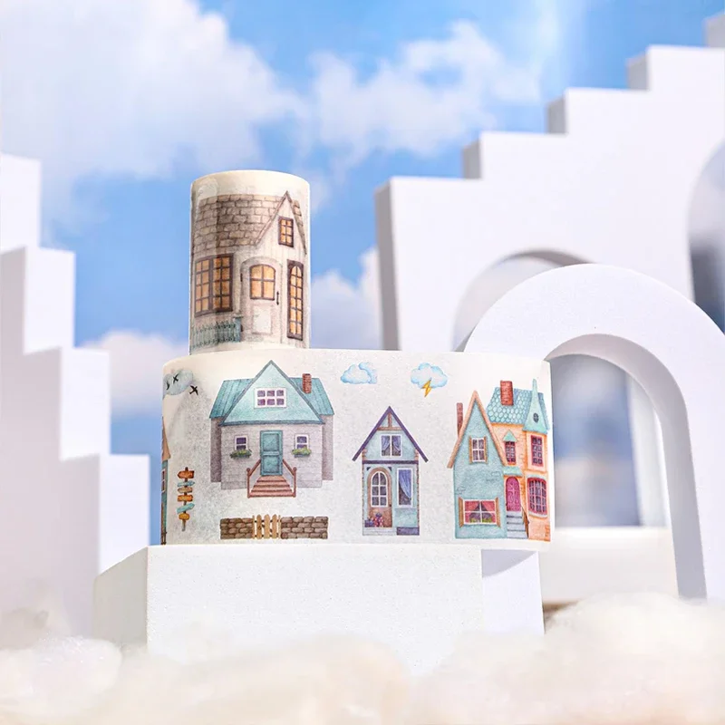 Mr. Paper My Fairytale Town Series Washi Tape Town Theme Film Cutting Tape Vintage Hand Account Decorative Landscaping Tape