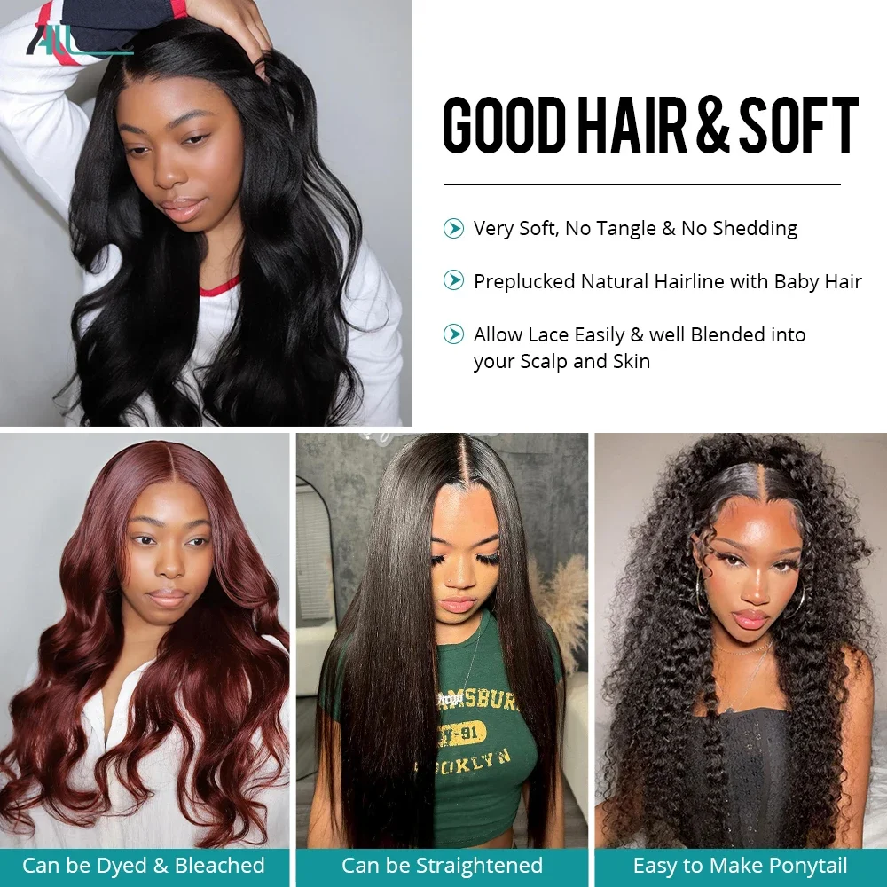5X5 Glueless Wig Bleached Knots Pre Plucked Upgraded Lace Front Wigs Pre Cut Body Wave  Natural Color 100% Human Hair For Women 6