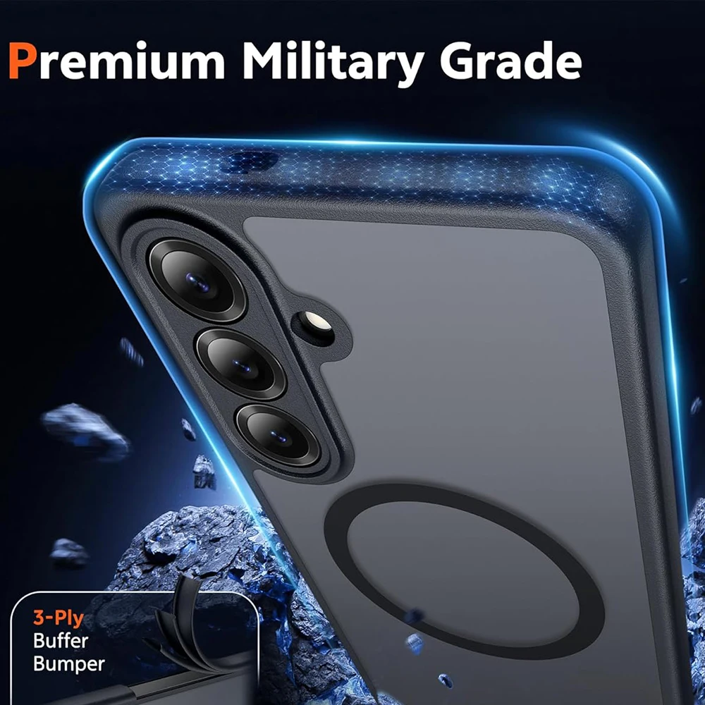 Magnetic Translucent Shockproof Phone Case - Matte Finish