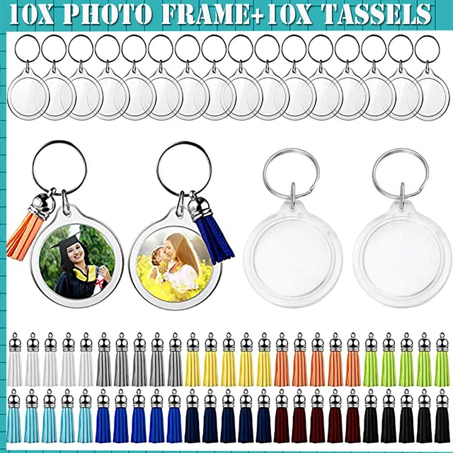 50pcs/lot Blank Acrylic Keychains Insert Photo Plastic Keyrings Square Key  Rectangle Heart Circular Accessories - Key Chains - AliExpress