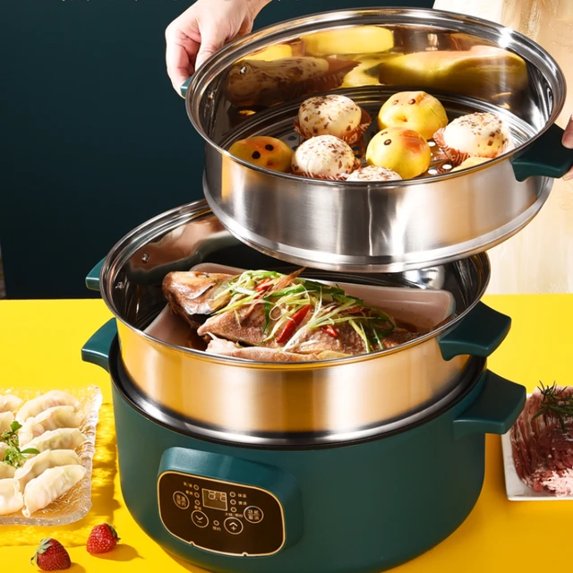 23inch Cooking Steamer Pot Multi-function Extra large Commercial 60CM 3-6  layer Food Steamer Pot Hot Pot Soup