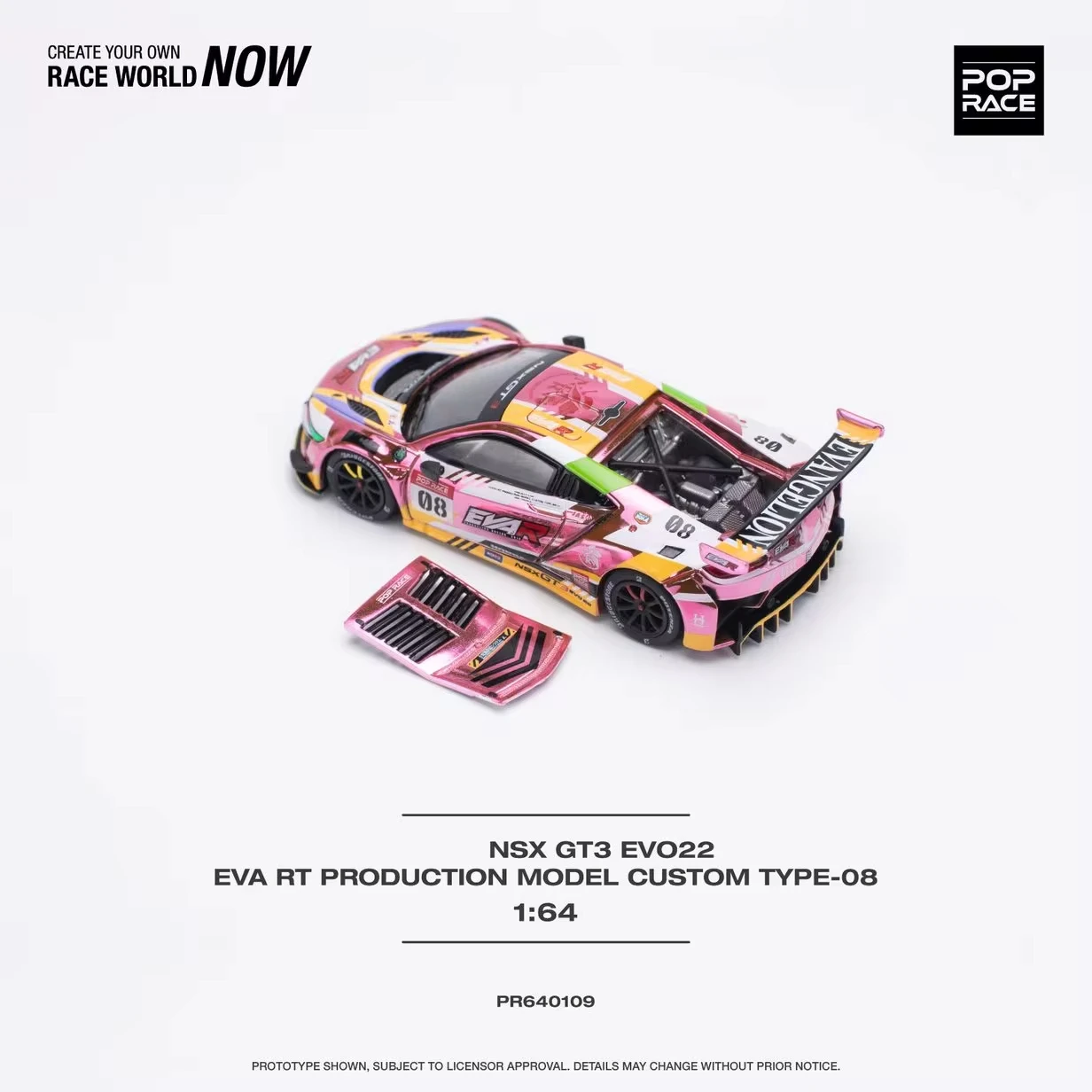 POP Race In Stock 1:64 NSX R32 Pandem EG6 RX7 KPGC10 Chrome CLK Diecast Diorama Model Collection Miniature Toys 5