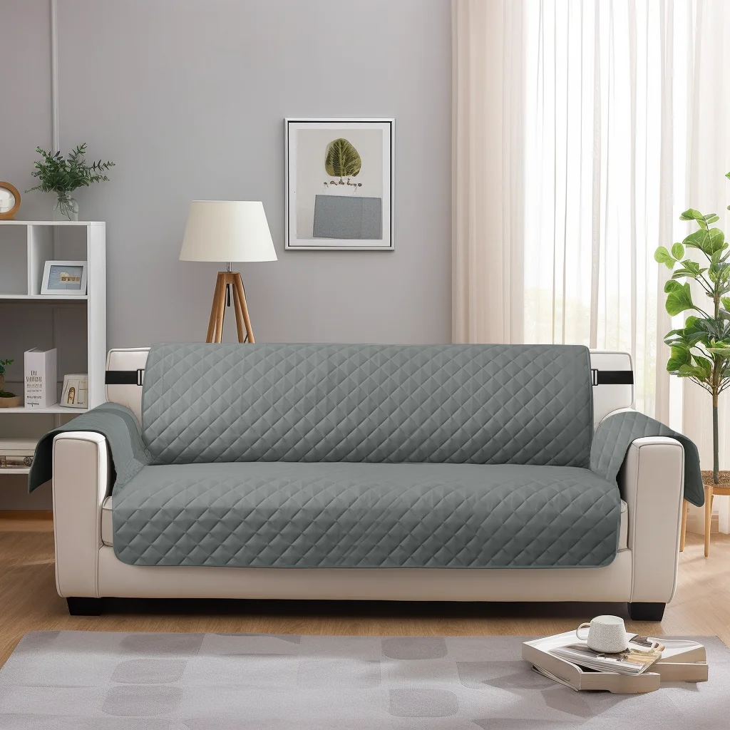 Sofa Covers Waterproof Sofa Slipcovers 1/2/3/4 Seater Non Slip Cover for Kids Pets Washable Sofa Protector with Elastic Strap 4