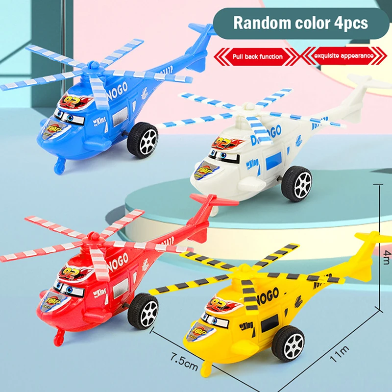 

4PCS Helicopter Toys Pull Back Children Plane Aircraft Model Educational Toy