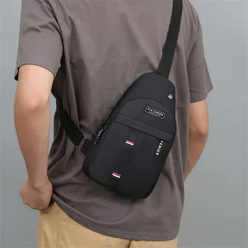 حقيبة صدر للرجال بكتف واحد حقيبة كروس ذات سعة كبيرة للرياضات الخارجية والترفيه حقيبة كتف صغيرة ذات سعة كبيرة 6
