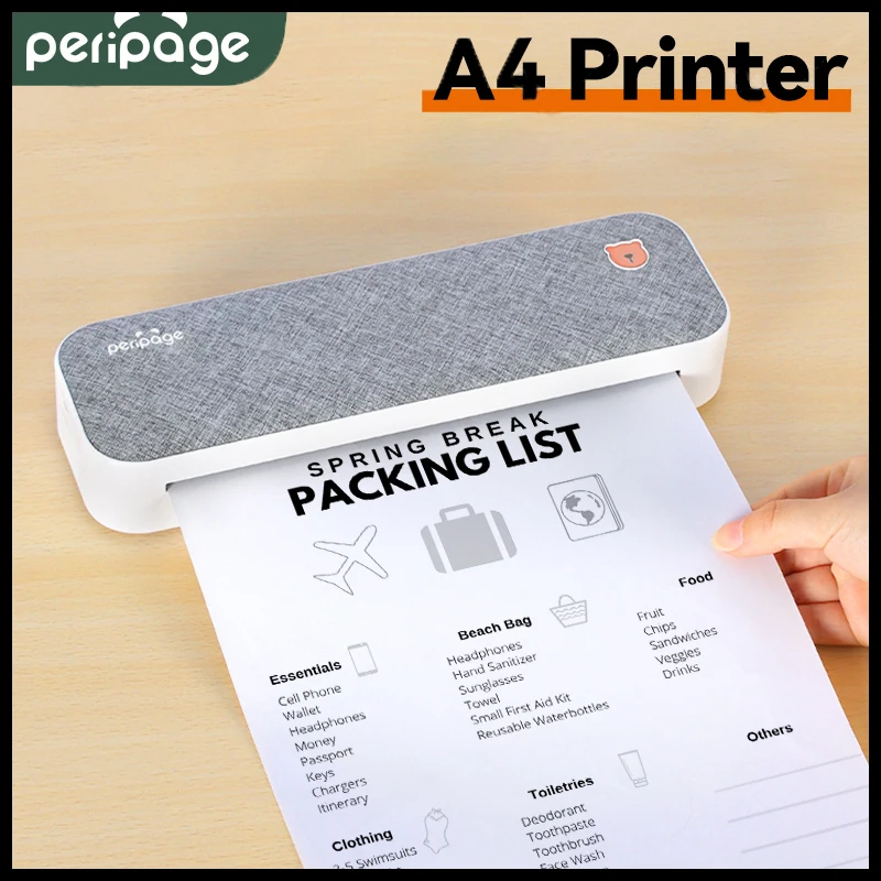 PeriPage-a4紙プリンター,携帯電話印刷,Android用のワイヤレスおよびBluetooth接続 AliExpress