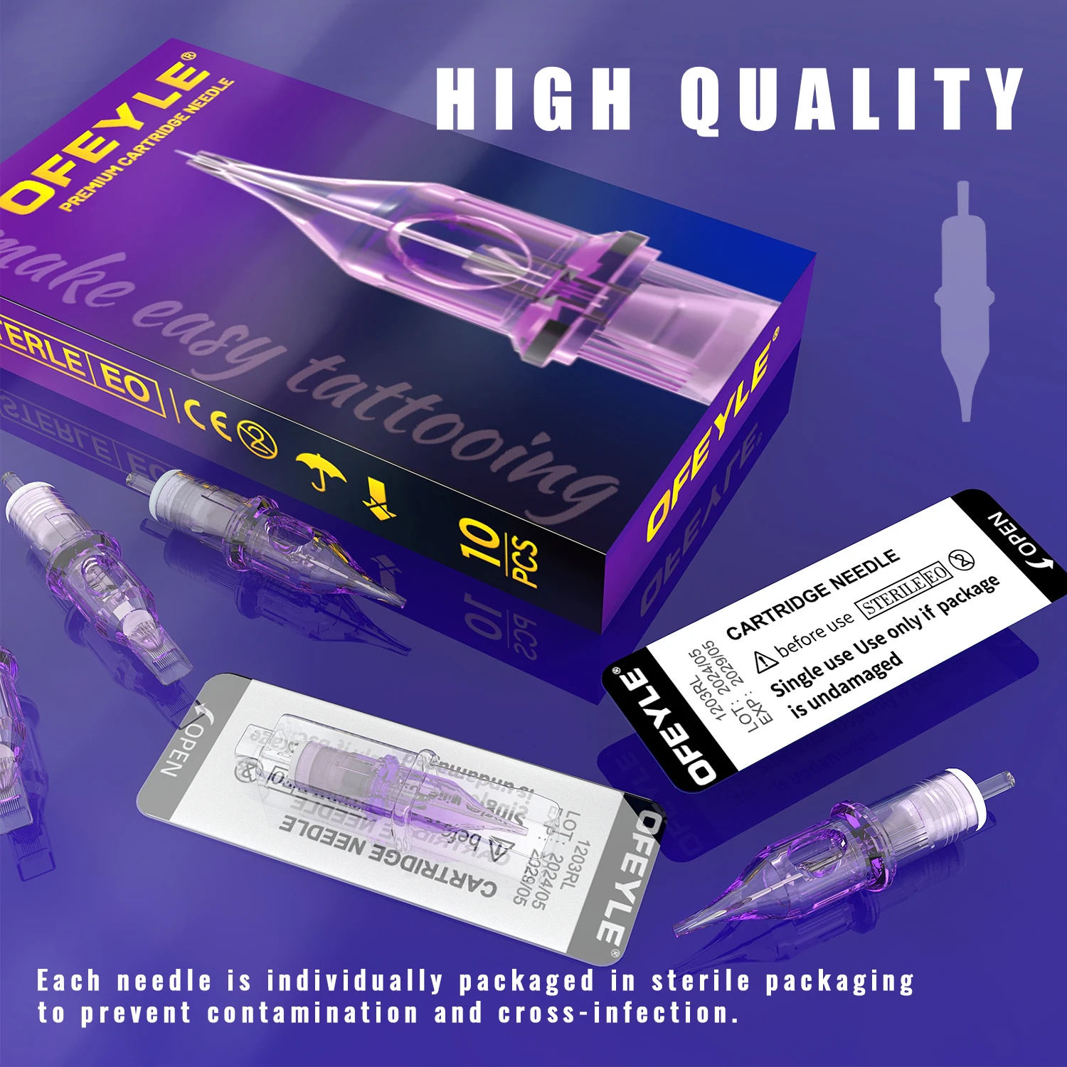Tattoo Cartridge Needles 50/20/10PCS Individual Package Professional Permanent Makeup Sterile Tattoo Needle For Machine