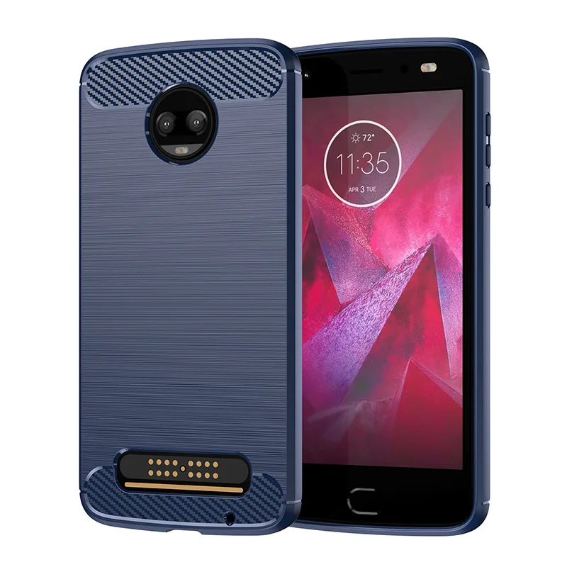 Safety Soft TPU Case for Motorola Moto Z2 Z3 Z4 Force Play Protective Brushed Carbon Fiber Shockproof Soft Case For Moto Z2Play phone case,phone protector cover,leather phone case