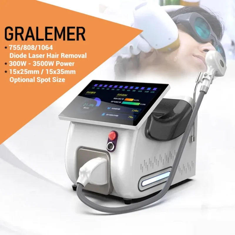 

2500W Professional Diode Laser Hair Removal Machine 3 Wavelength Depilation Skin Rejuvenation Beauty Salon Equipment Home Use