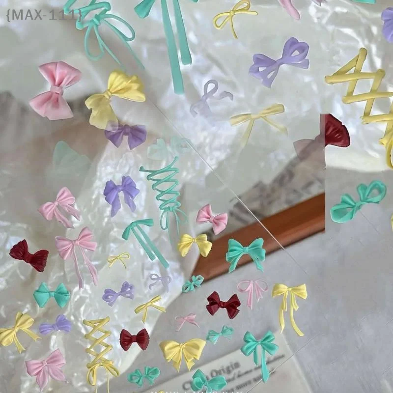 【F2-MAX111】실리콘 보우 네일 아트 몰드 - 보우낫 스타일 DIY 매니큐어 참 장식을 위한 고투명 3D 네일 템플릿 스텐실 도구