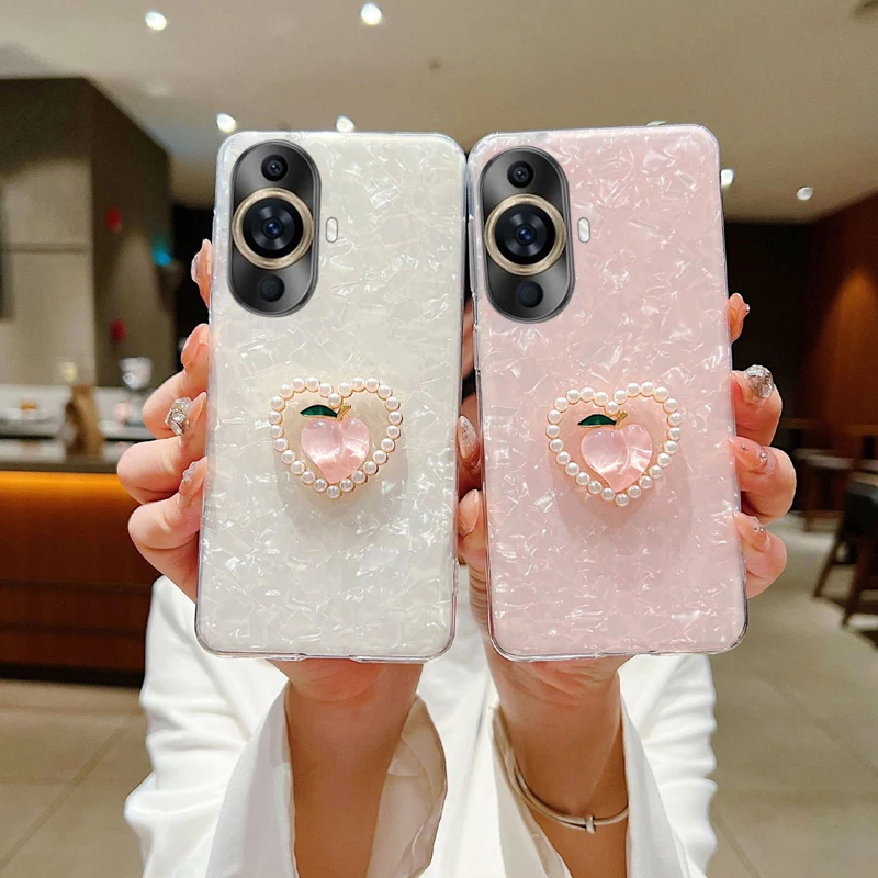 Custodia Per Telefono Trasparenza Sfumata Per Huawei Nova 8 Nova 9 Se Nova 10 Pro Nova 10 Se Cover Posteriore Protettiva Con Decorazione Pesca Rosa