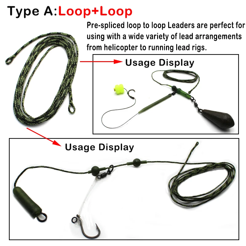 Helicopter Ronnie Rig Lead Setup Carp Fishing Line Ready Tied