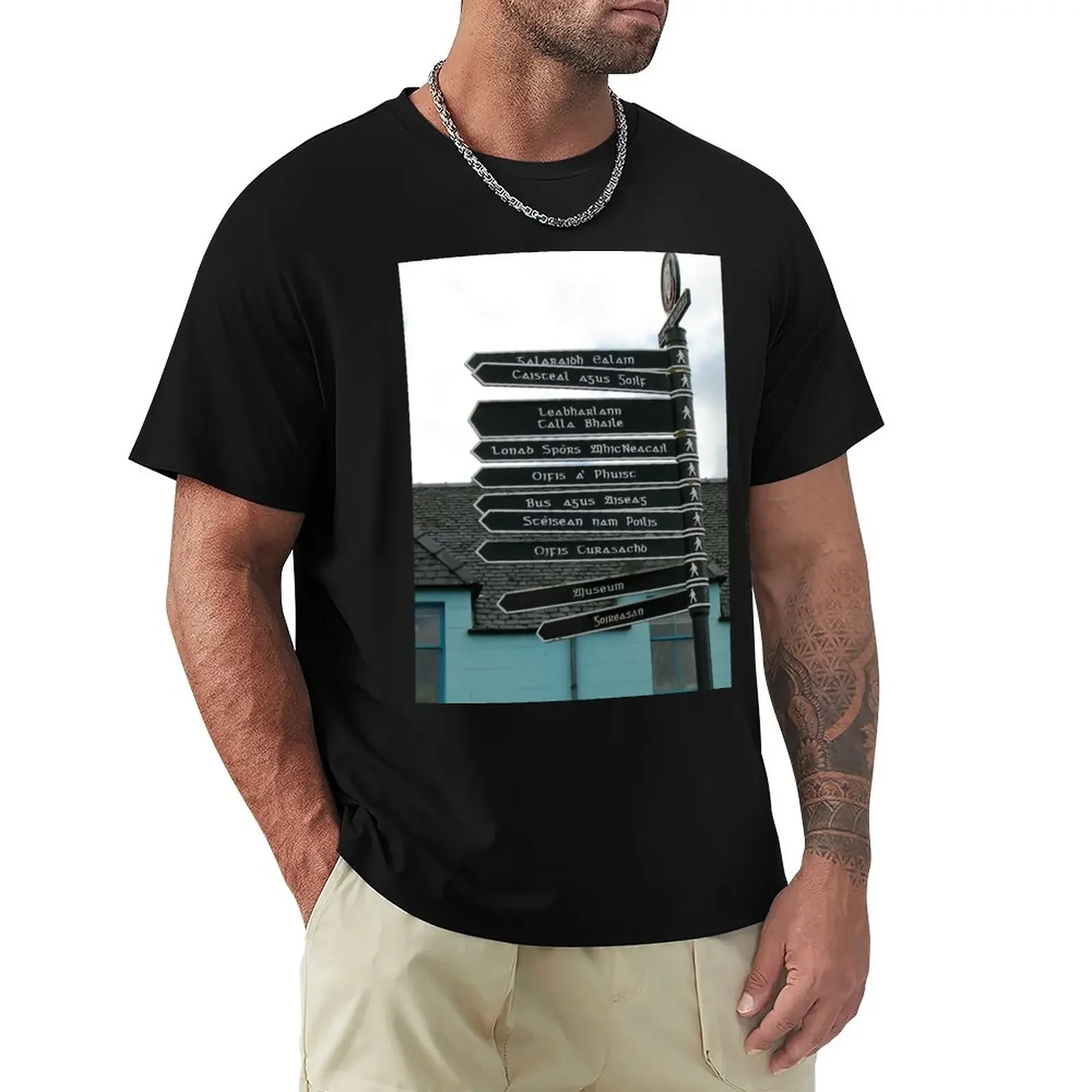 

Signpost in Gaelic, Stornoway, Isle of Lewis, Scotland T-Shirt cute tops boys whites heavy weight t shirts for men