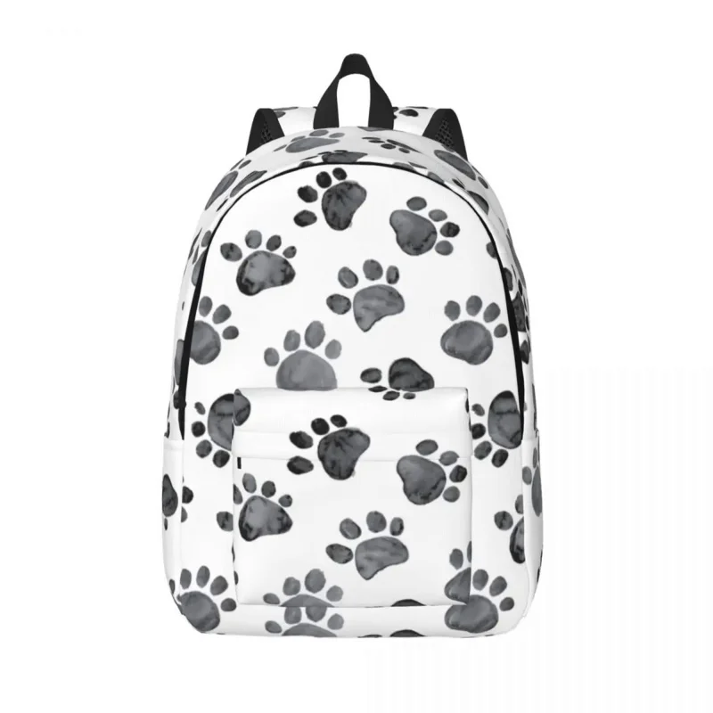 Cat Paw Print Canvas Backpacks for Boys Girls Dog Paws Prints School College Travel Bags Women Men Bookbag Fits 15 Inch Laptop