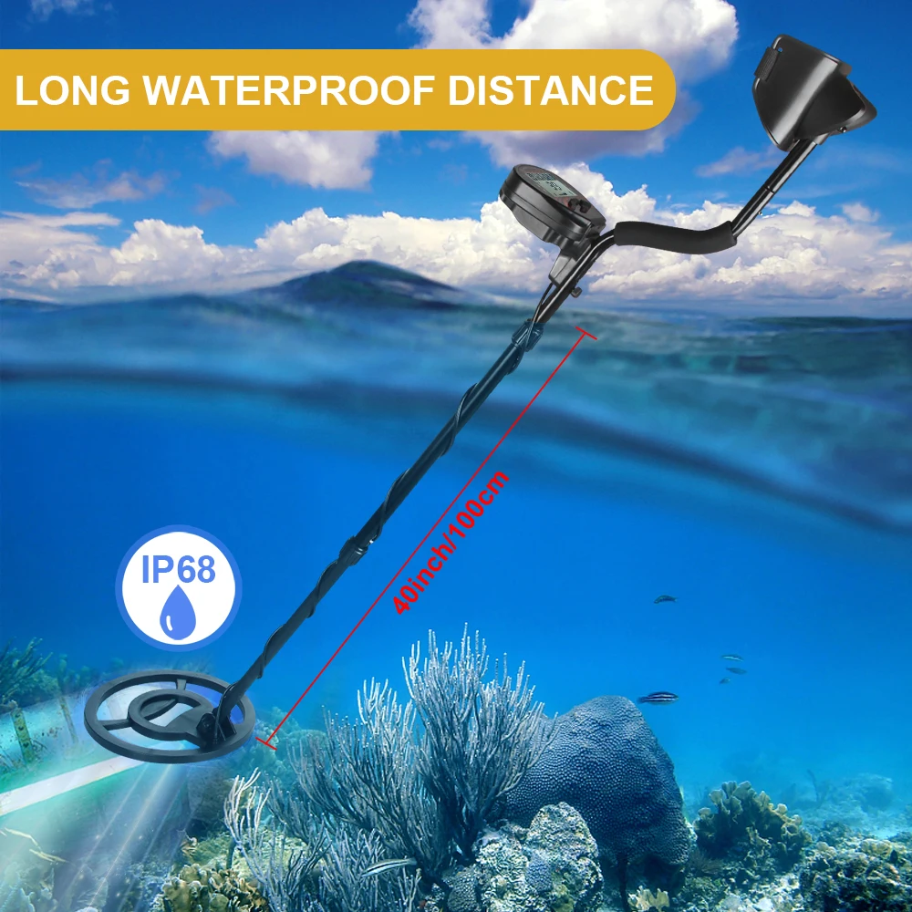 MD810 Underground Metal Detector Gold Digger Treasure Hunter Professional Detecting Equipment 10 IP68 Waterproof Search Coil