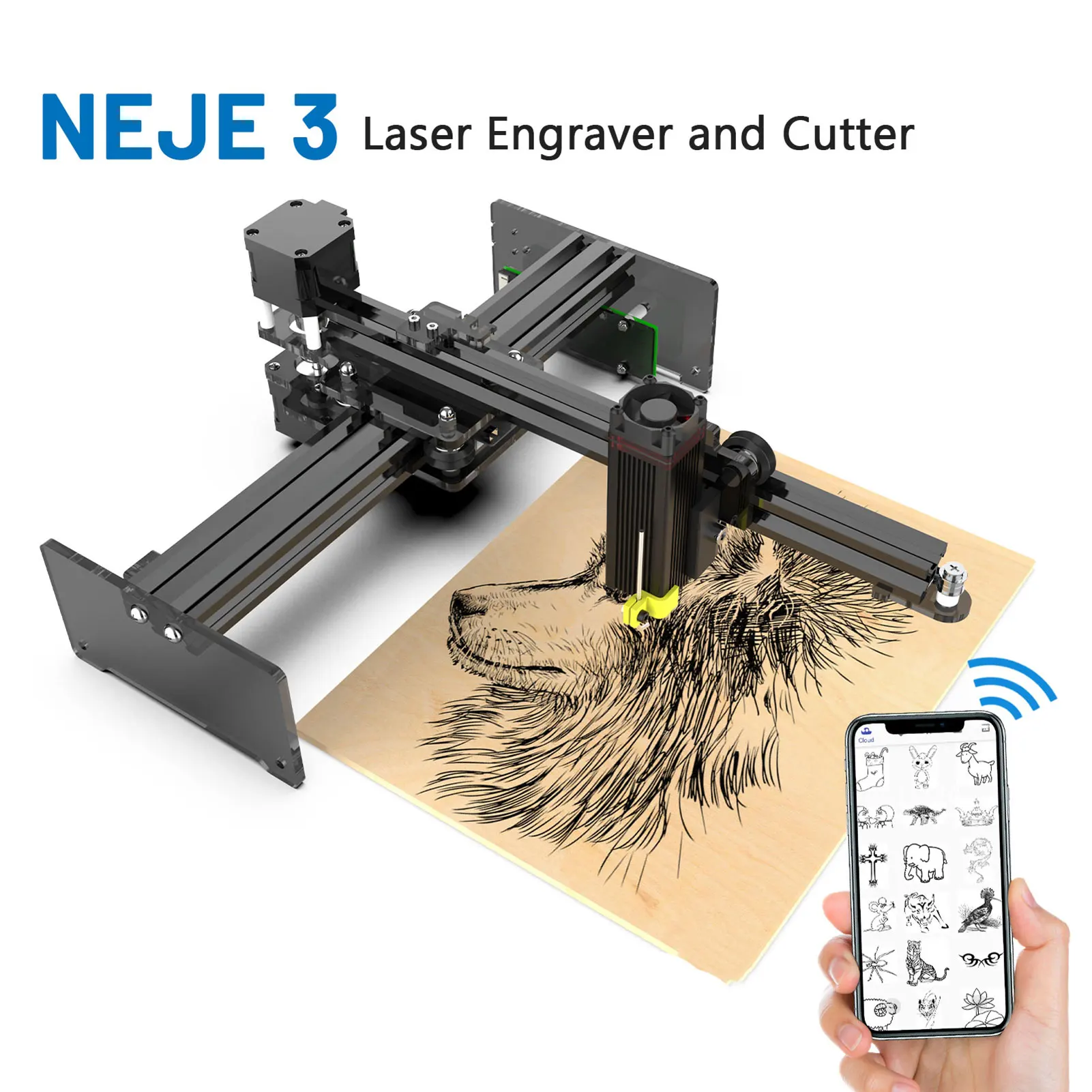 NEJE 3 N30820 450nm Laser Engraving Machine Laser Engraver Printer Portable Carver DIY Laser Working Area 170x170mm