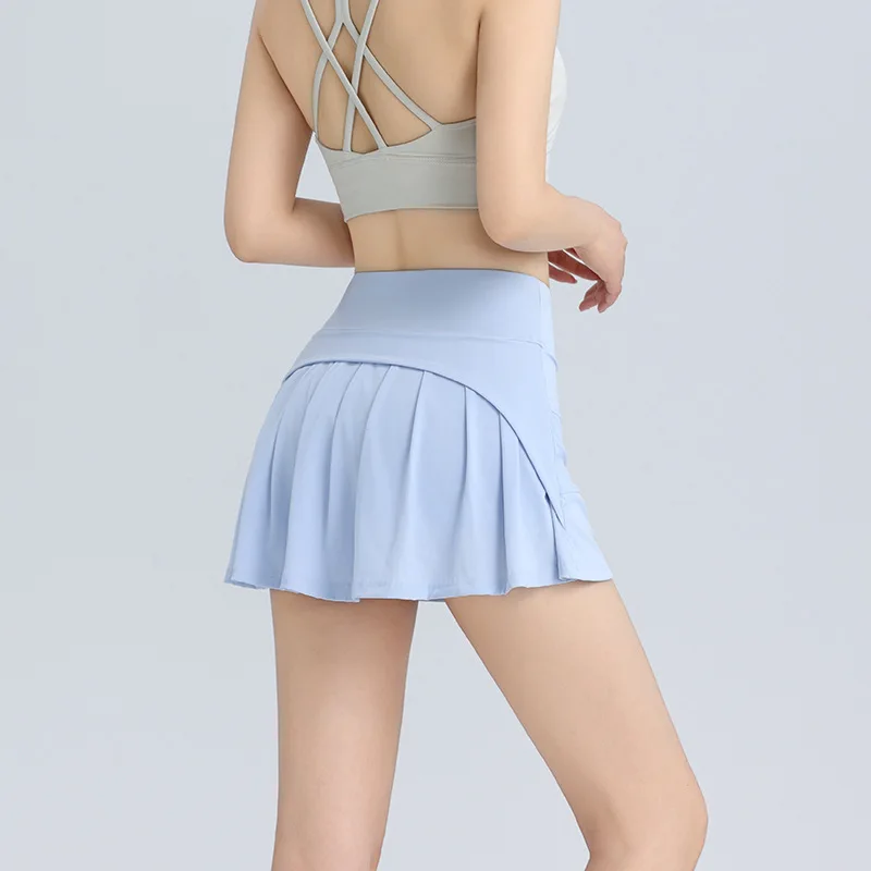 High Waist Push Up Hip Women's Tennis Skirt Cheerleaders Inner Lining Shorts Running Athletic Sport Gym Exercise Pleated Skirts