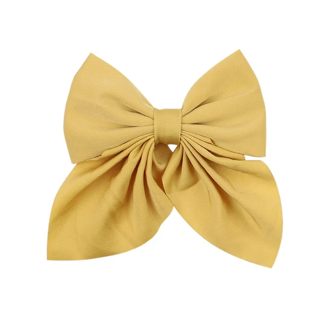 New Sweet Bow Hairpins Solid Color Bowknot Hair Clips For Girls Satin Butterfly Barrettes Duckbill Clip Kids Hair Accessories 8
