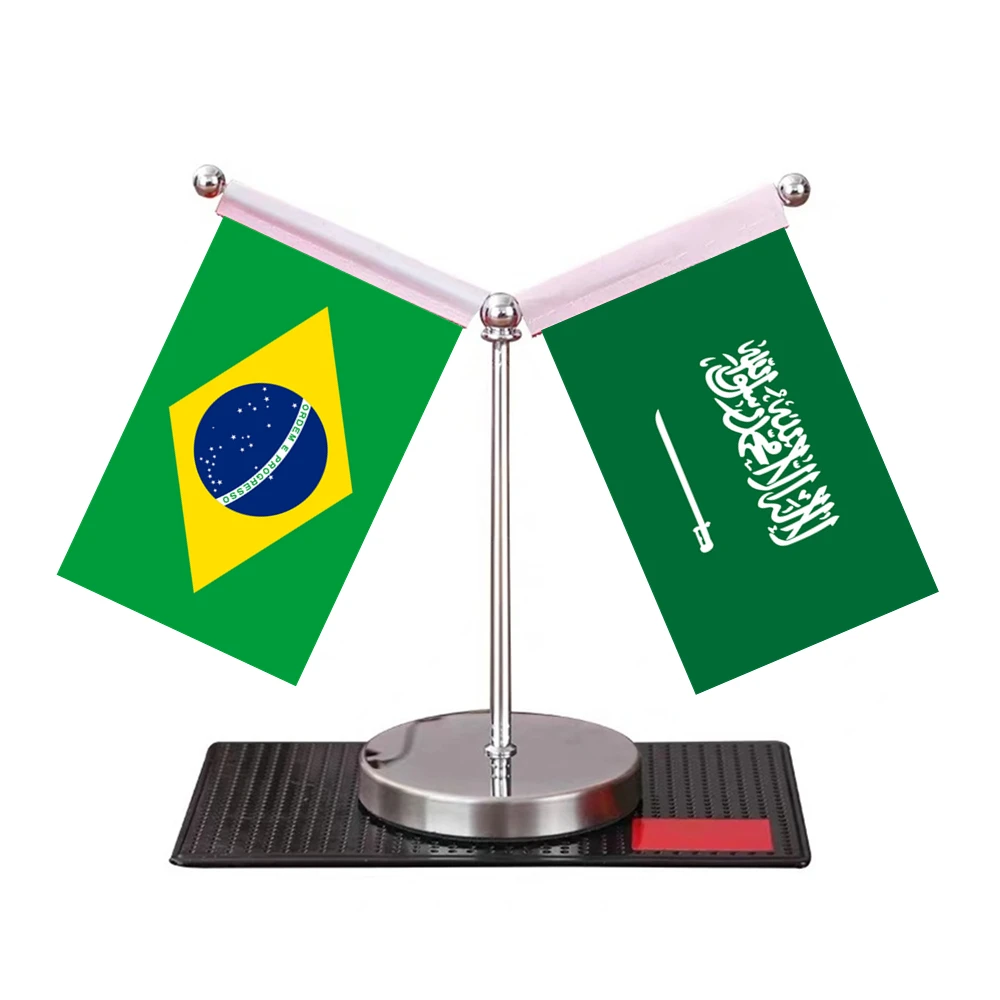 

8*11cm Mini Brazilian Flag Stand Banner With Saudi Arabia Middle East Asian World Countries Car Dashboard Flag Set Of Brazil