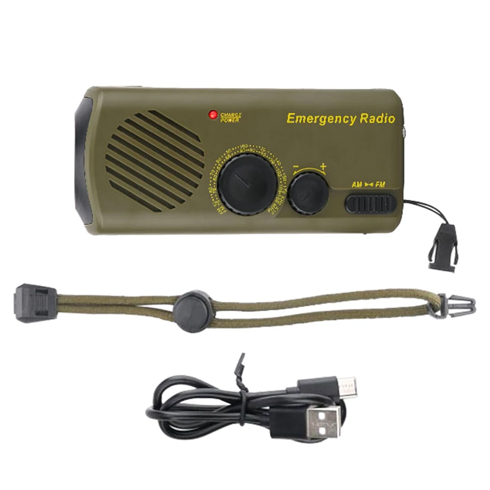 AM/FM/NOAA Noodradio 2000mAh Zonne-energie Handslinger Radio Wereldwijde Ontvanger Hoge Kwaliteit Led Zaklamp Leeslamp Sos Alarm