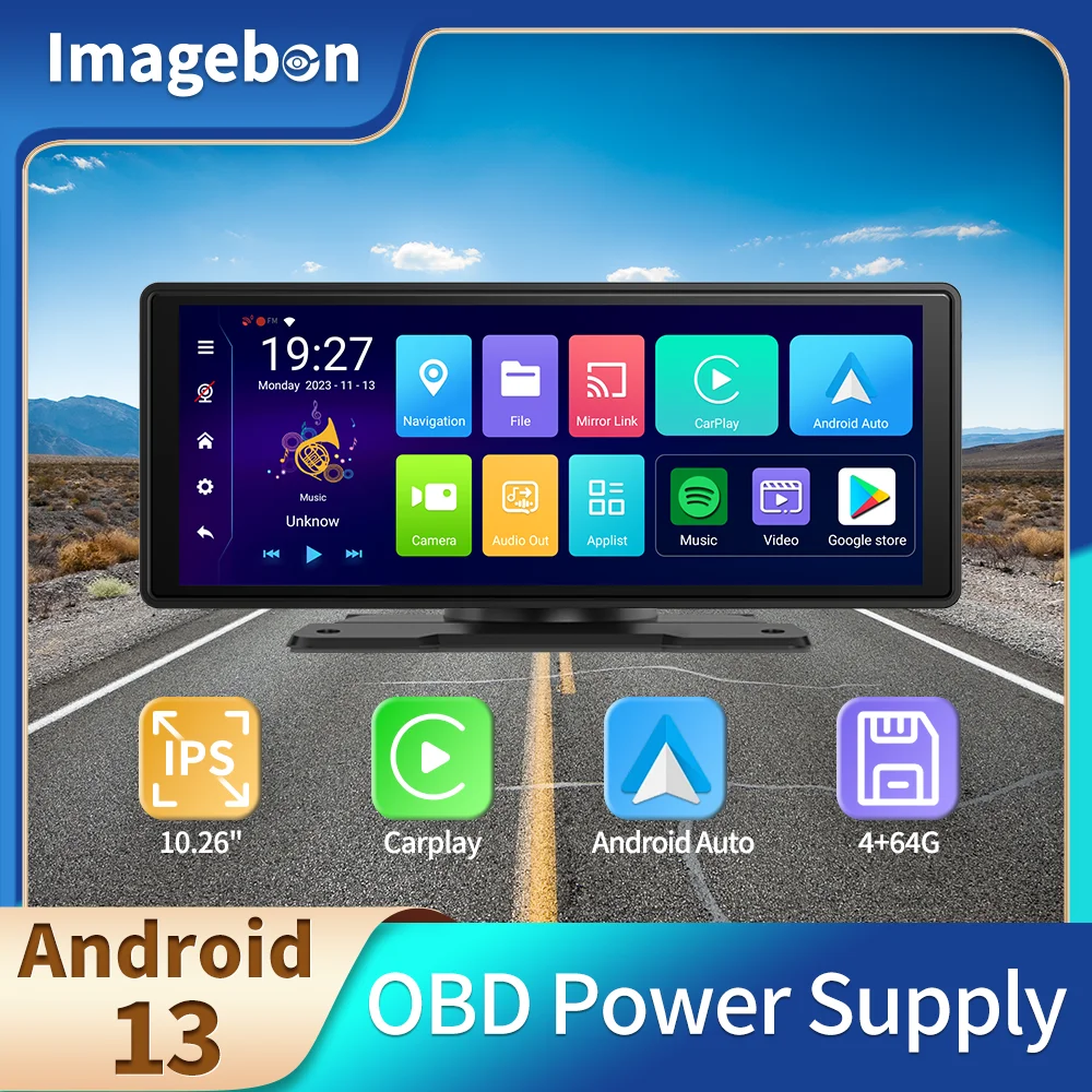 

Imagebon Dash Cam Android 13 5G WiFi Car DVR 8 Core GPS FM Aux With U Disk Rearview Mirror 5.1 Bluetooth Phone Call