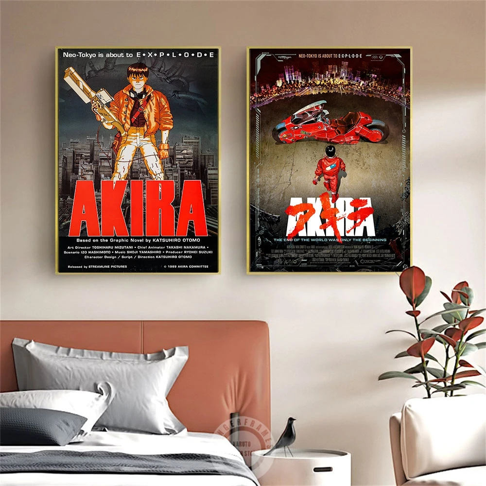 サイバーパンク アートポスター フィギュアセット Akira-和風のアクションフィギュア,映画のポスター,日本の