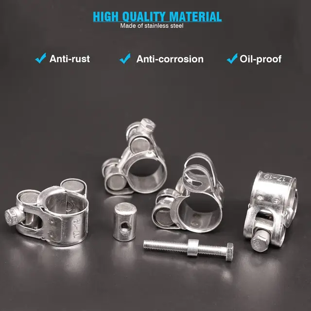 10 Fascette A Crimpatura In Acciaio Inox Per Tubo 1/4 - Foto 6