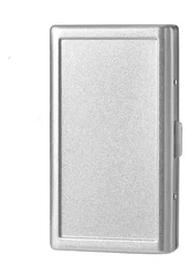 Sleek Frosted Metal Cigarette Storage Box - Portable, Moisture - Proof, and Durable (Silver)