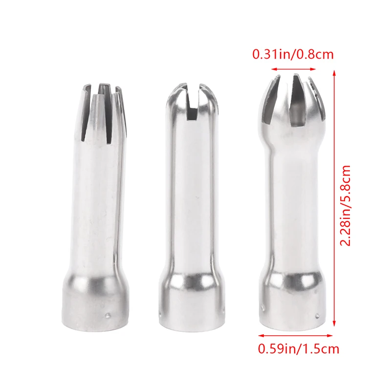 3pcs Set Stainless Steel Cream Nozzle Cake Decoration Baking Nozzle DIY Cake Decorating Set Cream Dispenser cream whipper dispenser