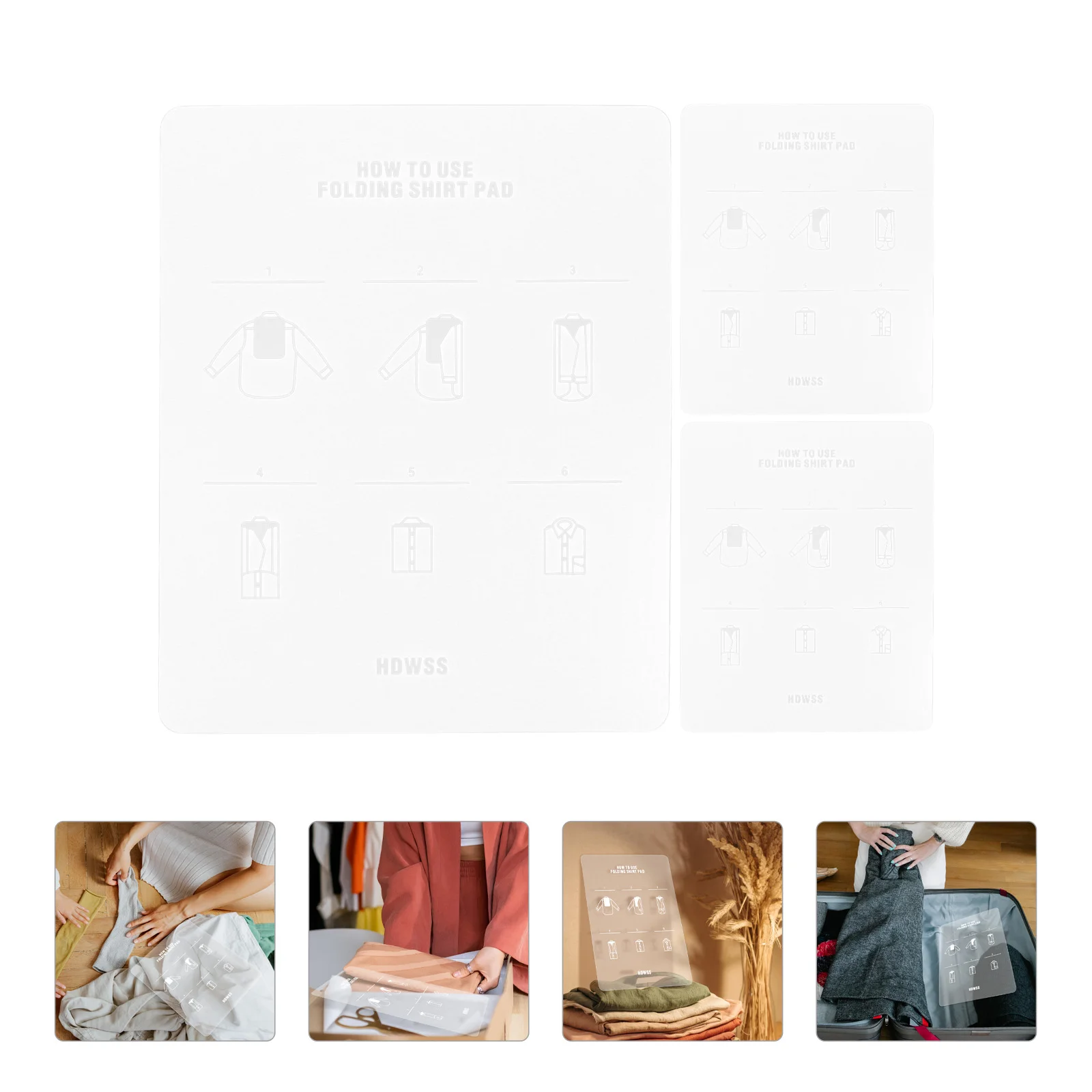 

3 Pcs Outfits PP Liner for Shirt Folder Clothes Folding Board Anti- Wrinkle Stacking T-shirt