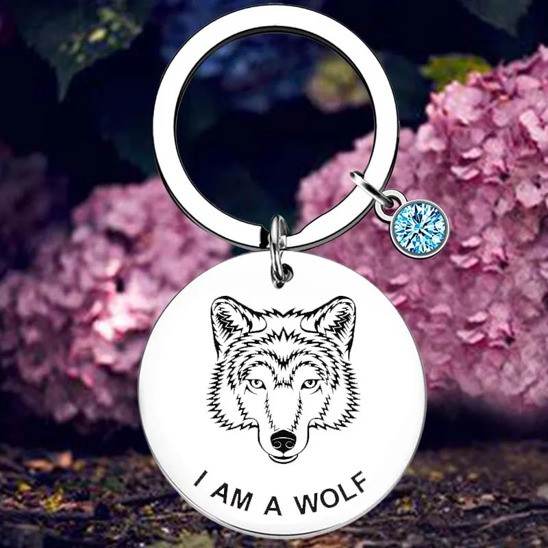 

Inspirational Wolf Keychain I Never Give Up I Never Quit I am a Wolf Key Chain Pendant Jewelry Wolf Lover gift