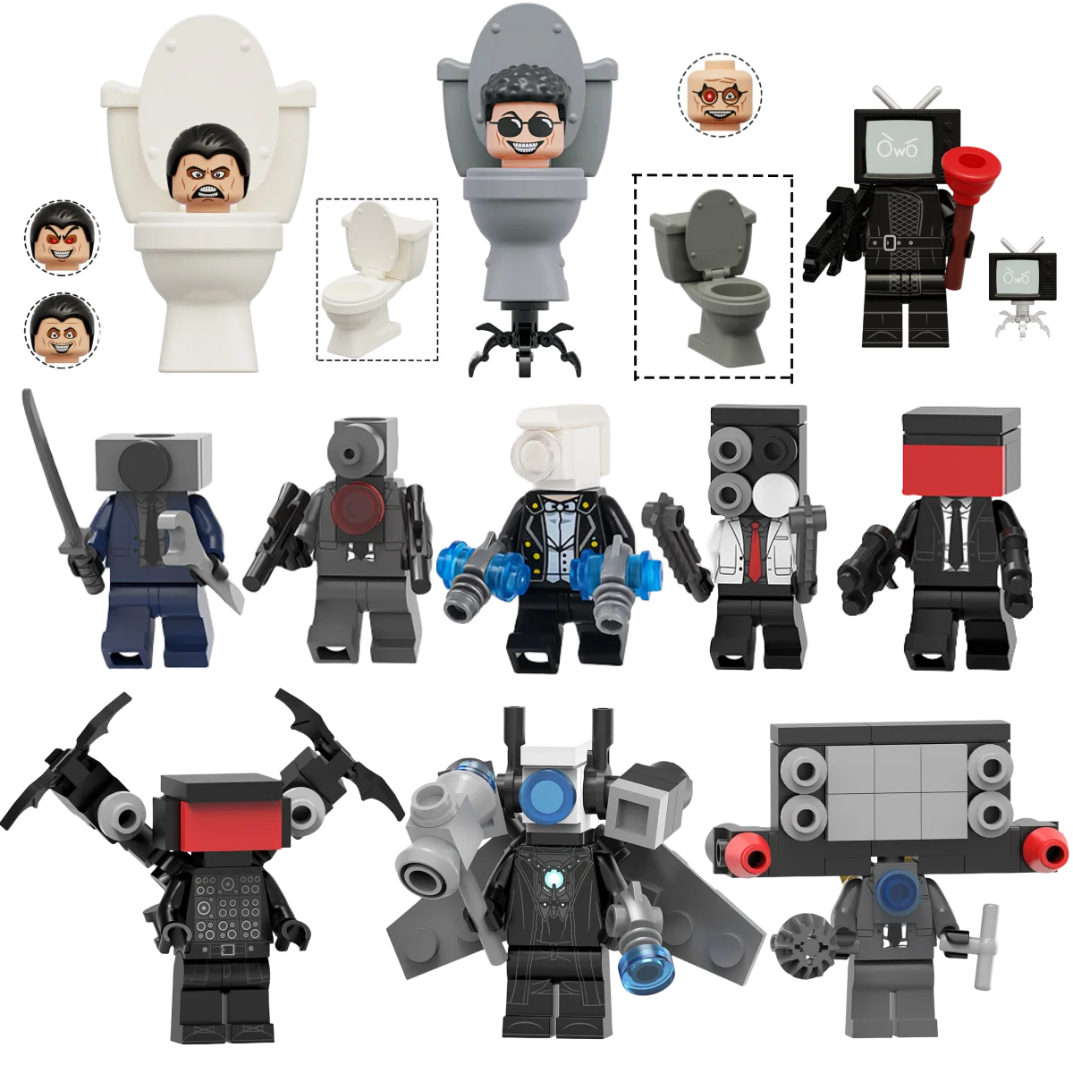 Set Mattoncini Titan TV Man Skibidi Toilet | Giocattoli Da Costruzione Per Bambini E Fan | Regalo Creativo Con Cameraman E Speakerman