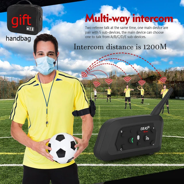 Intercomunicador Bluetooth para árbitros de fútbol profesionales