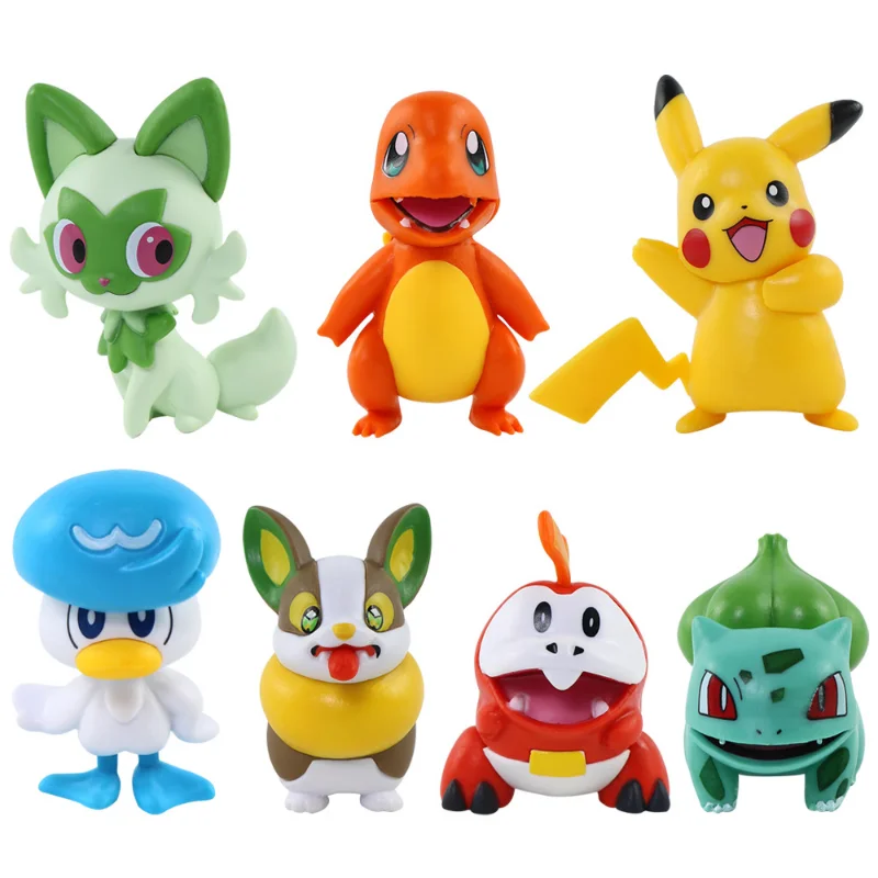 7 Pz/Set Pokemon Figure Dolls Pikachu Charizard Car Desktop Decorazioni Bambini Cartoon Cute Toy Regali Di Natale