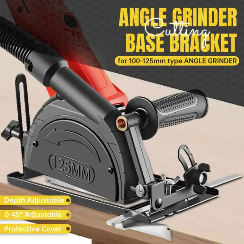 

Hand Angle Grinder Converter To Cutter 40mm Depth Adjustable Grinder Bracket To Cutting Woodworking Table Tool with Guide Ruler