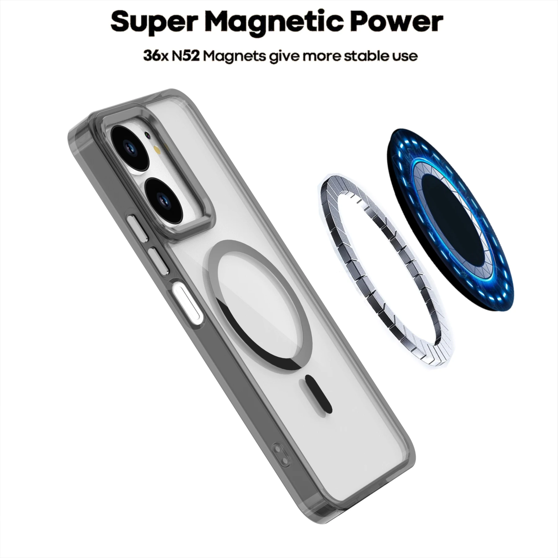 Clear Magnetic Phone Case with Shockproof Protection