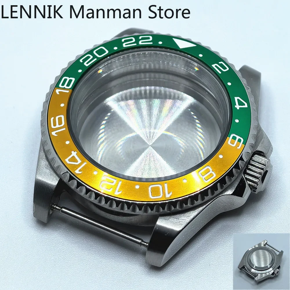 40mm Black PVD Watch Case with Transparent Back Glass
